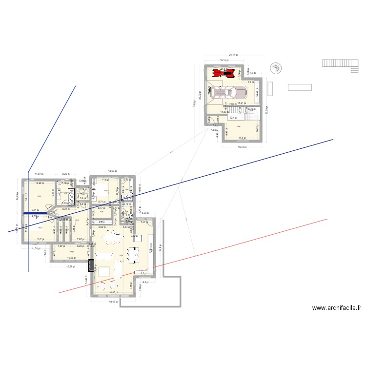 PLAN RENO GARAGE DÉTACHÉ 4. Plan de 19 pièces et 250 m2