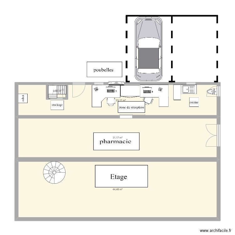 Art appliques. Plan de 4 pièces et 100 m2