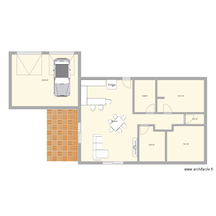 Maison 2. Plan de 7 pièces et 122 m2