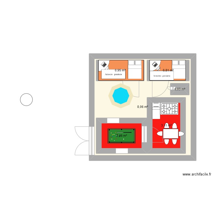 Casa Matias. Plan de 6 pièces et 30 m2