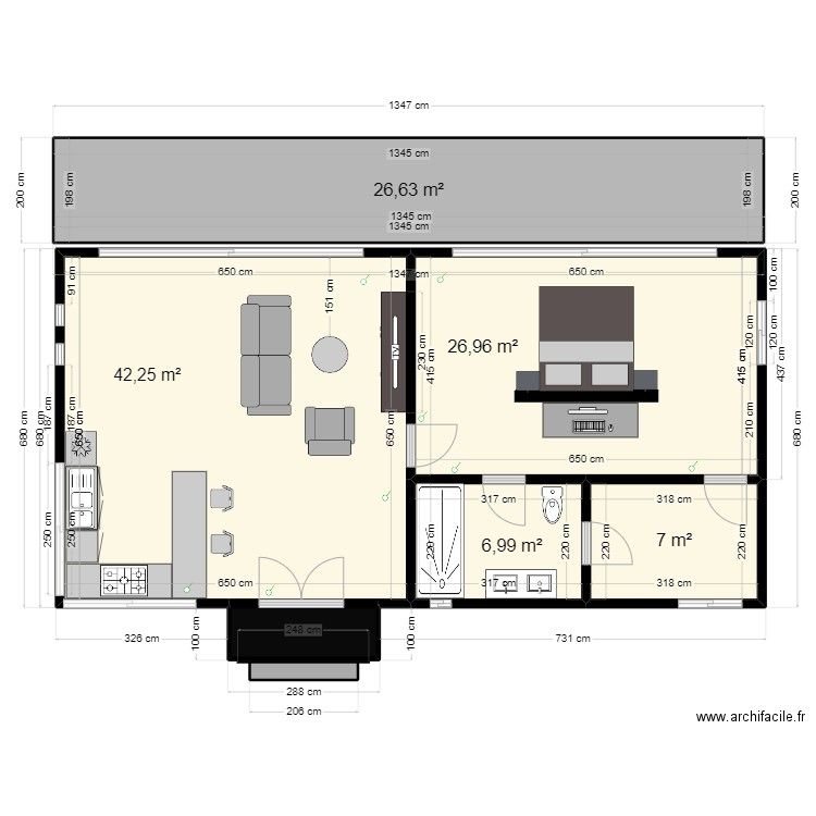 2 room. Plan de 7 pièces et 113 m2