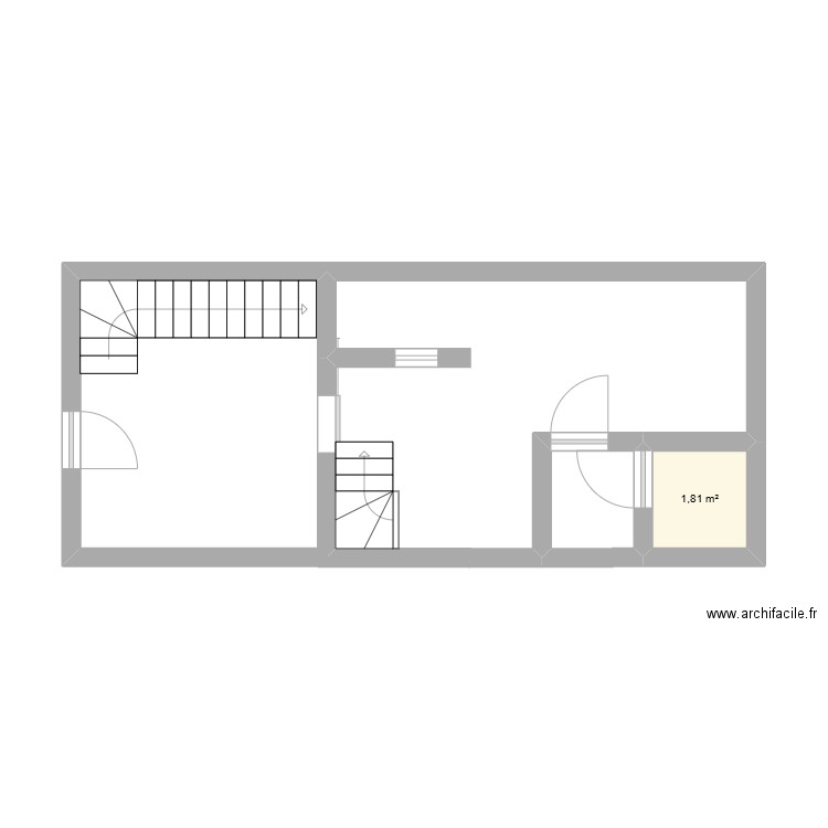 Boulangerie. Plan de 1 pièce et 2 m2