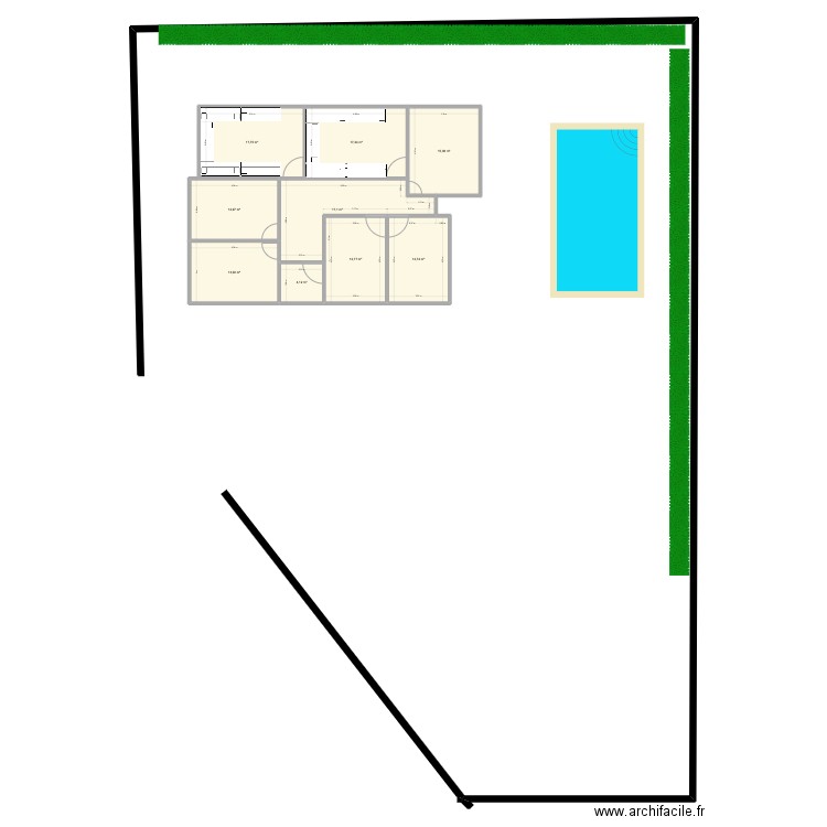 plan counanel pensé a piefeu. Plan de 9 pièces et 123 m2