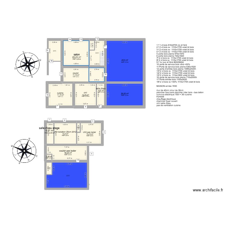 rey. Plan de 17 pièces et 266 m2