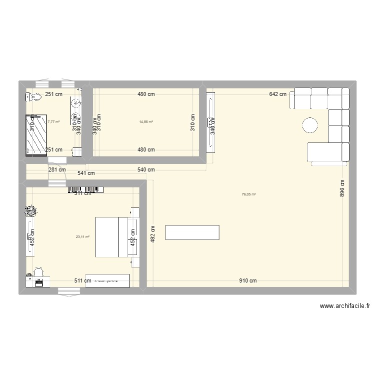 maison . Plan de 4 pièces et 122 m2