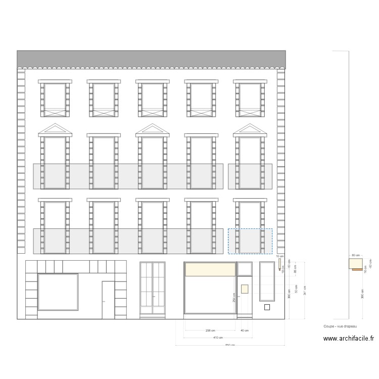 Devanture Vichy - Façade projet. Plan de 0 pièce et 0 m2