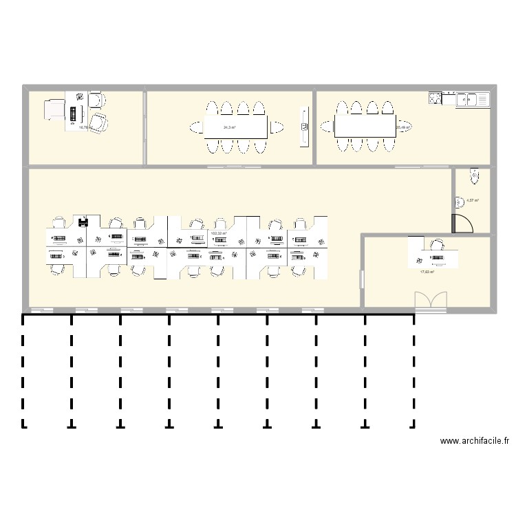 entreprise1. Plan de 6 pièces et 191 m2