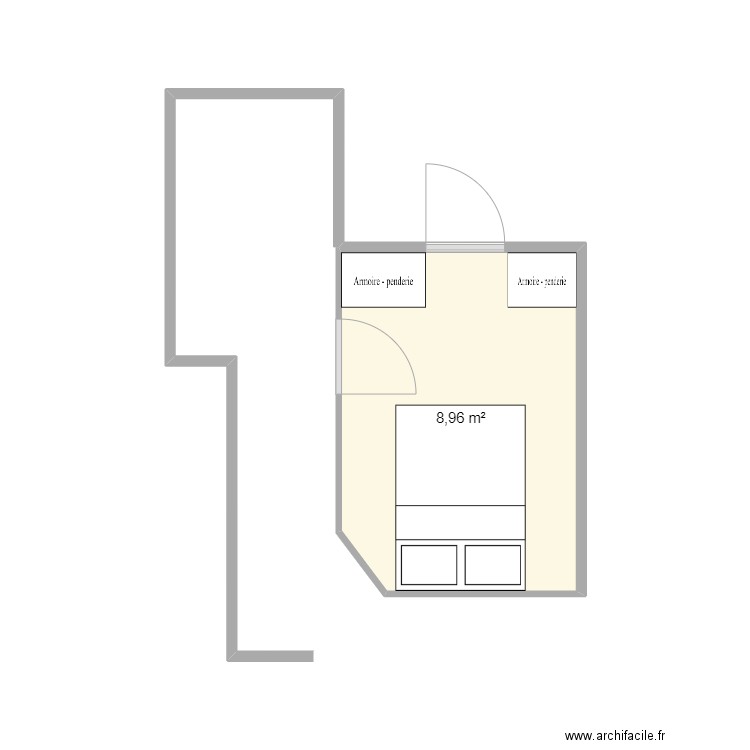 Plan sous sol. Plan de 1 pièce et 9 m2