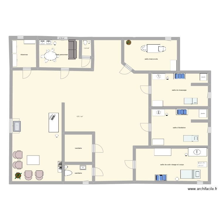 plan institut sarah. Plan de 11 pièces et 231 m2