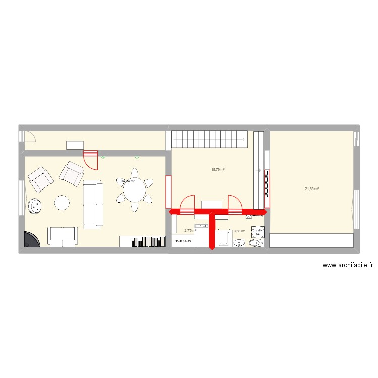 maison plan impasse Bremond. Plan de 5 pièces et 78 m2