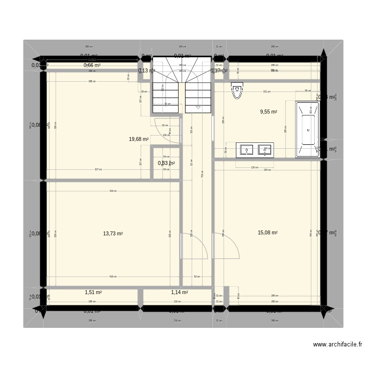 adam. Plan de 28 pièces et 63 m2