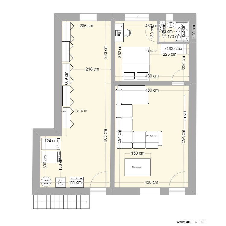 BANDOL NEW 3. Plan de 3 pièces et 72 m2