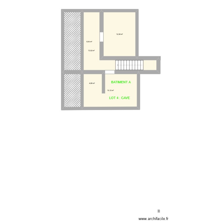 CAVE LOT 4. Plan de 5 pièces et 55 m2