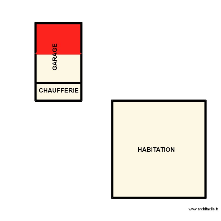 FORT. Plan de 4 pièces et 50 m2