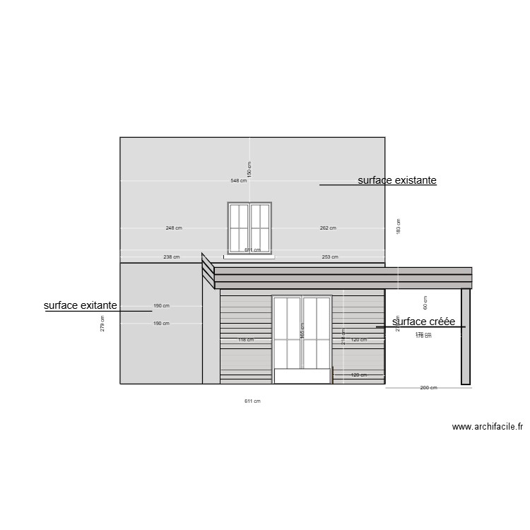 dependance facade 3 sud projeté v5. Plan de 0 pièce et 0 m2