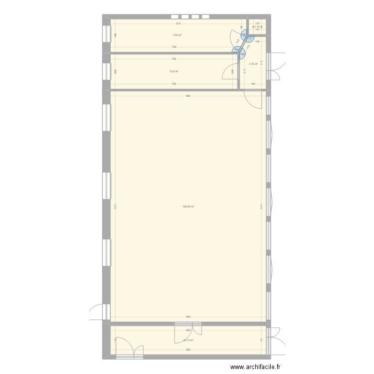 Dojo après travaux v3. Plan de 6 pièces et 180 m2