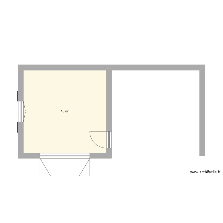 Plans garage. Plan de 1 pièce et 16 m2