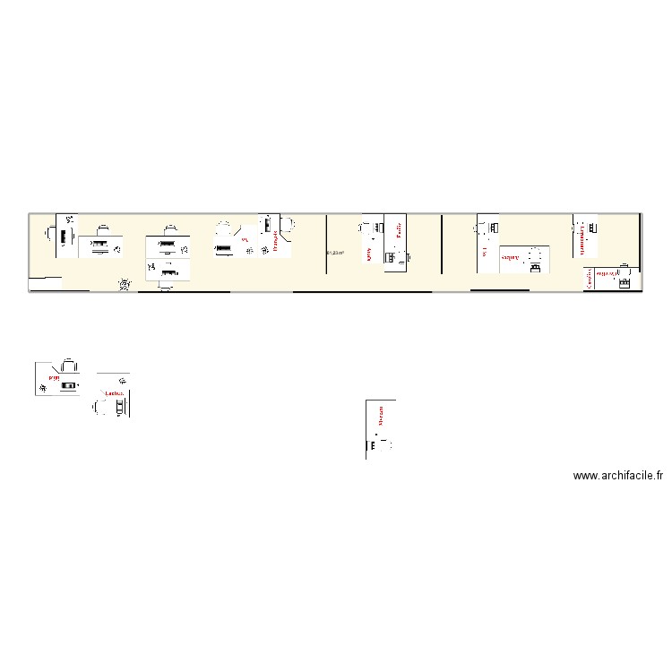 Pôle Exécution 3. Plan de 1 pièce et 61 m2