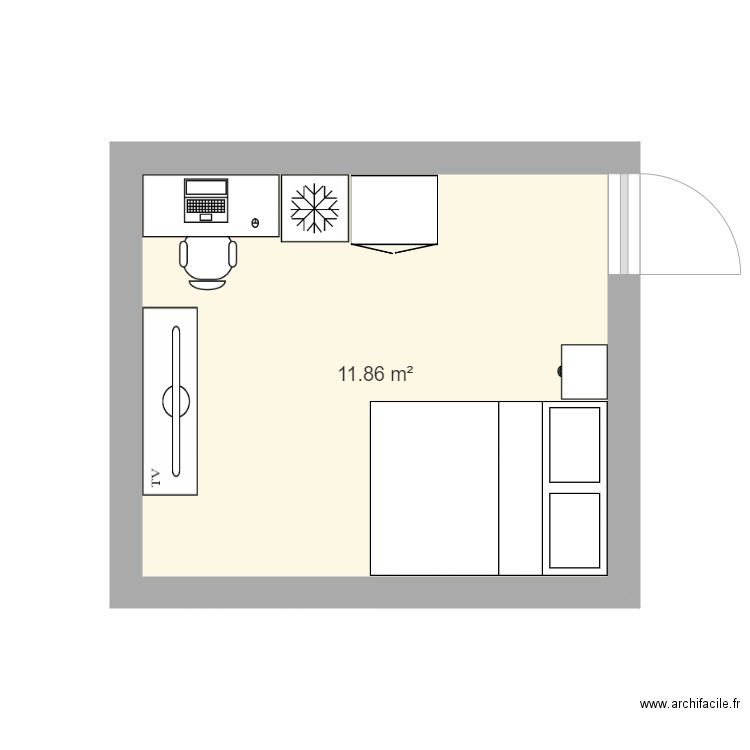 maison . Plan de 1 pièce et 12 m2