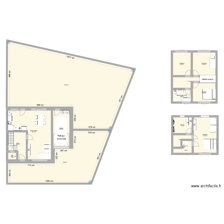 Maison. Plan de 15 pièces et 375 m2