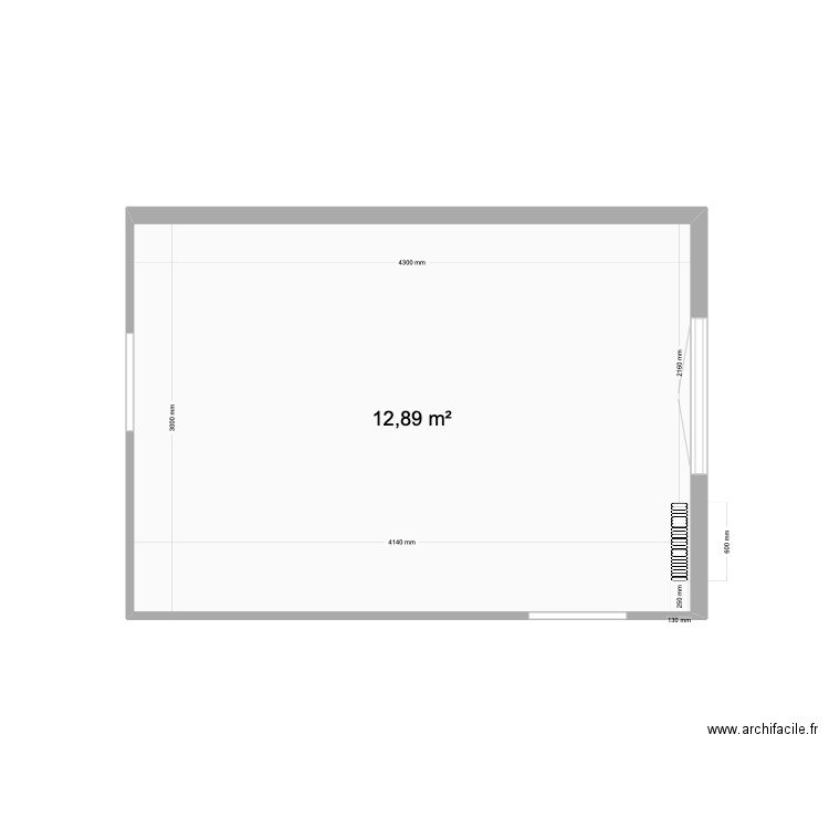 cuisine. Plan de 1 pièce et 13 m2