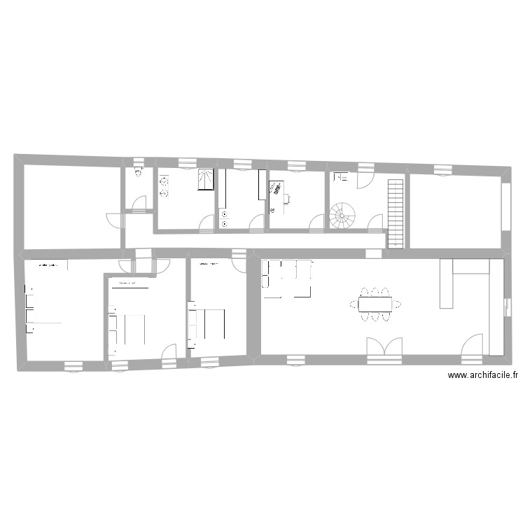 maison. Plan de 9 pièces et 235 m2