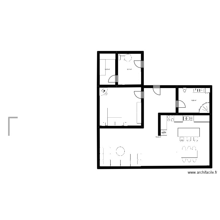 maison plantes . Plan de 4 pièces et 97 m2