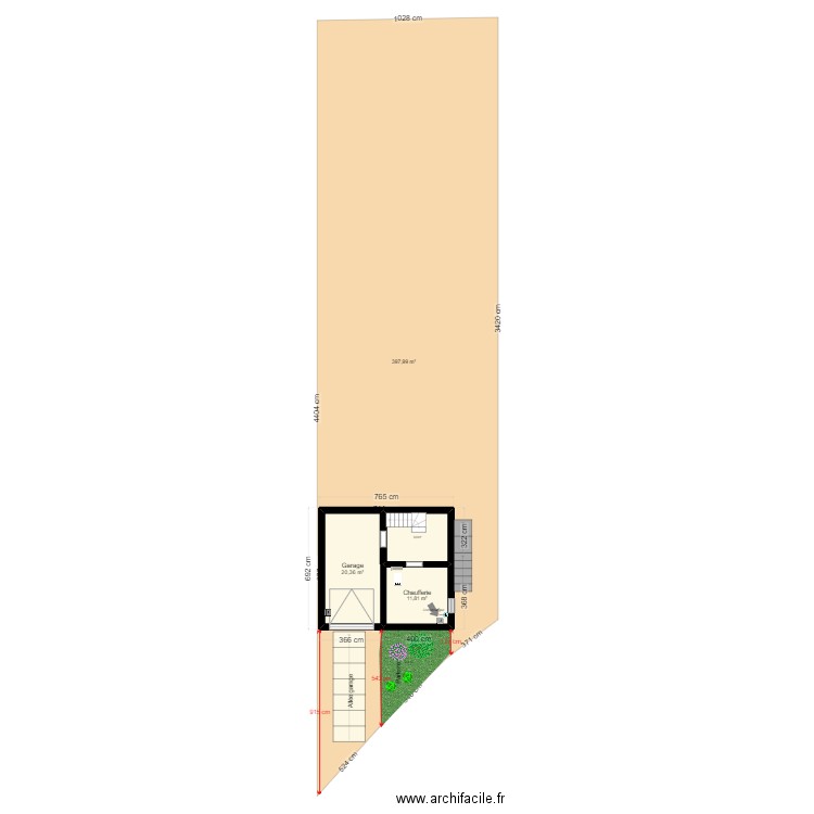 plan compteurs. Plan de 3 pièces et 42 m2