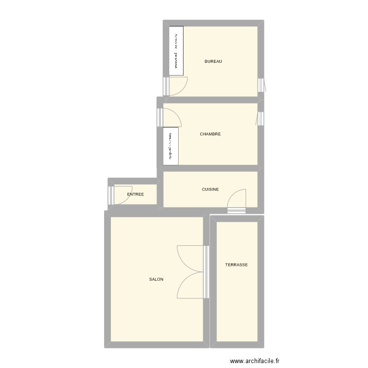 CHEZ TINOU. Plan de 6 pièces et 62 m2