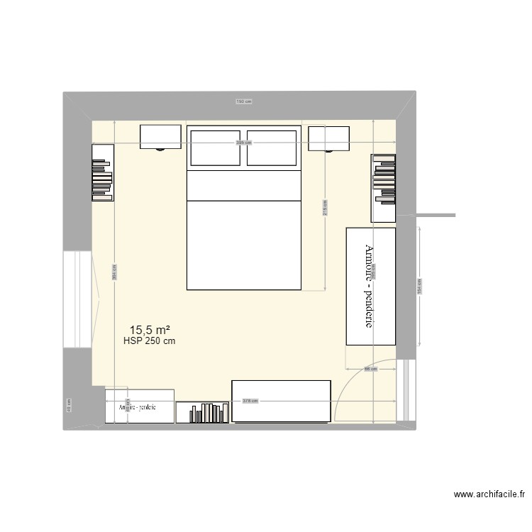 chambre1. Plan de 1 pièce et 16 m2