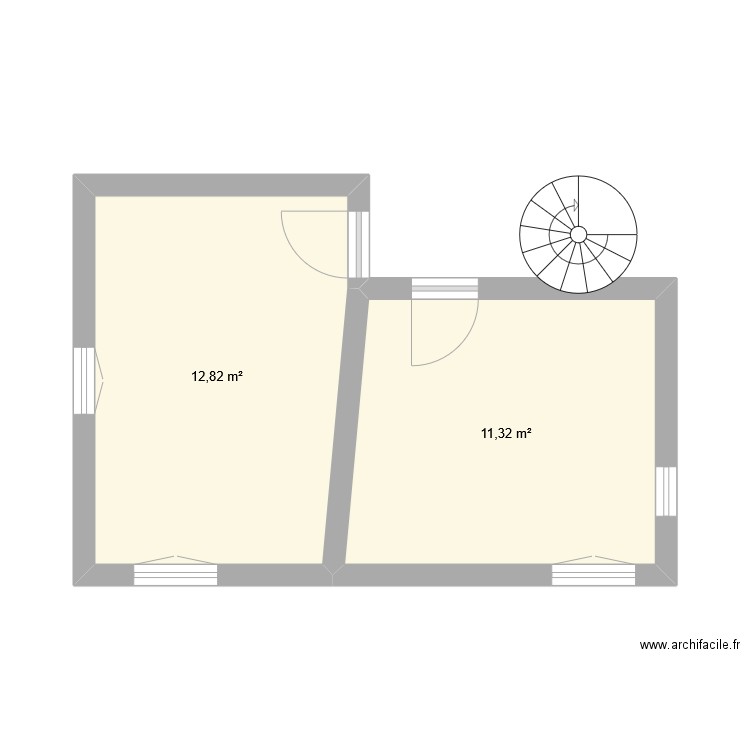 St Palais extension Colimasson. Plan de 2 pièces et 24 m2