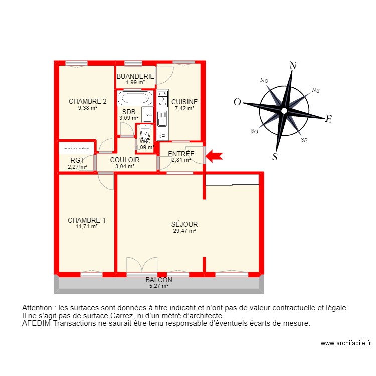 BI 23234 - . Plan de 14 pièces et 102 m2