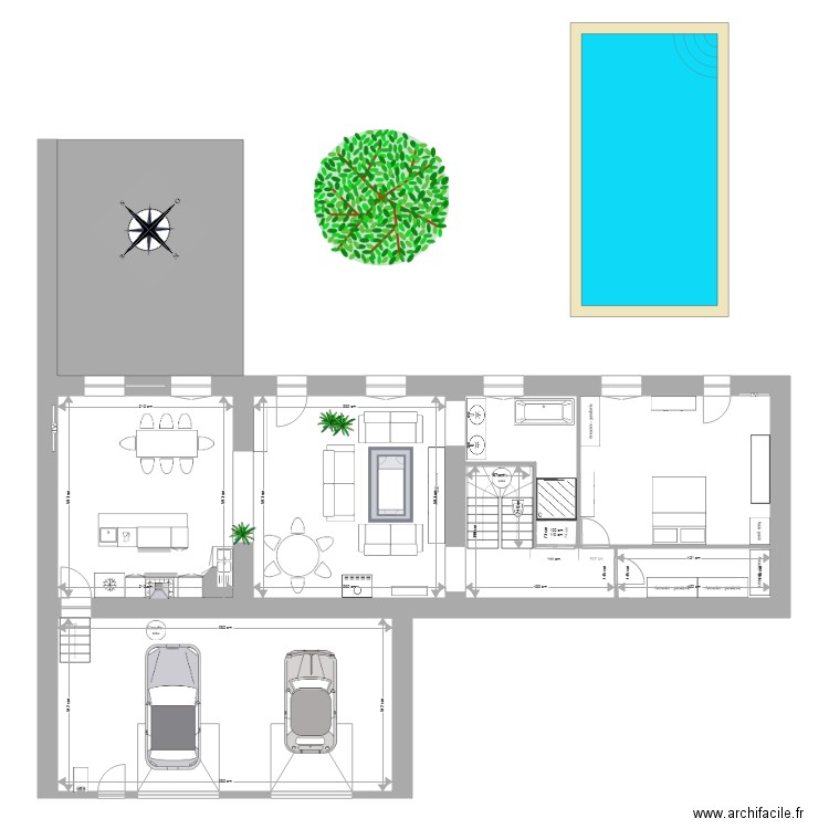 TOUVRE PLAN RDC. Plan de 16 pièces et 246 m2