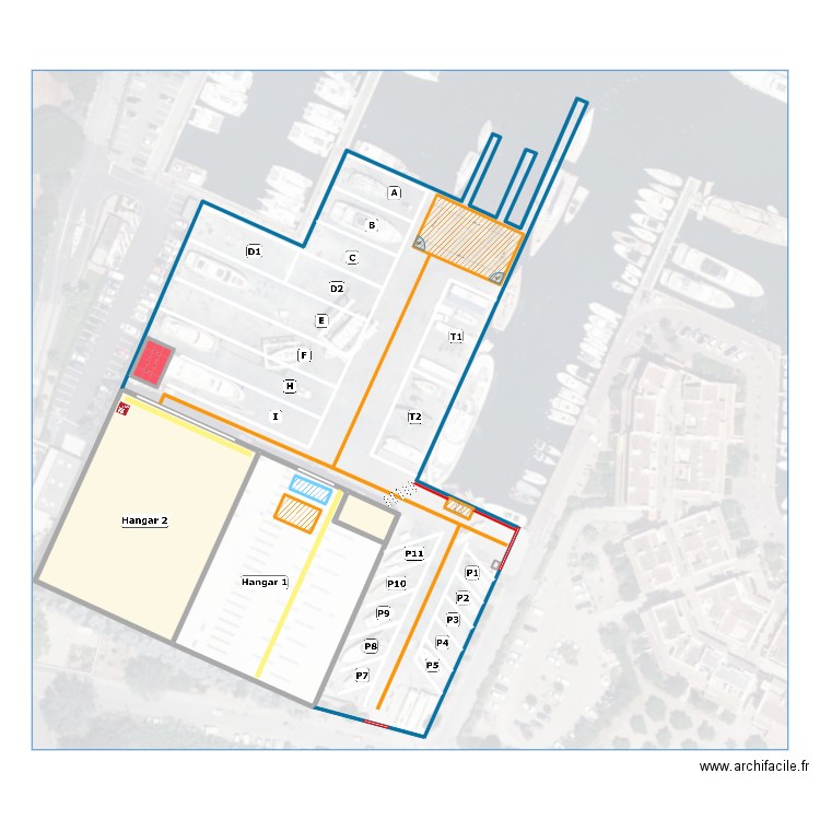 Plan Monaco Marine. Plan de 8 pièces et 40 m2