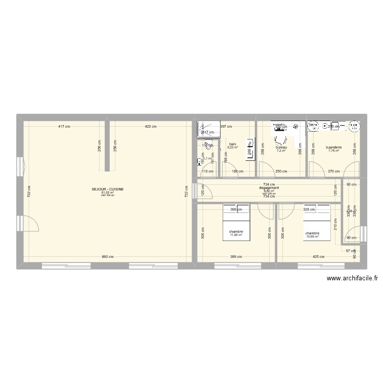TORRES - FRATTINI. Plan de 9 pièces et 119 m2