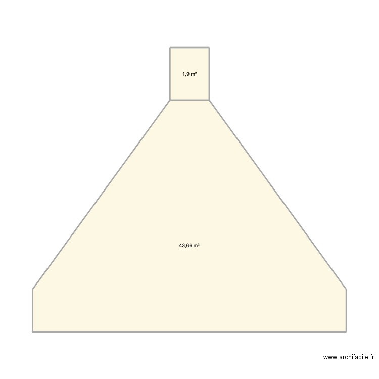 20250224-Projet ROGER pignon gauche. Plan de 2 pièces et 46 m2