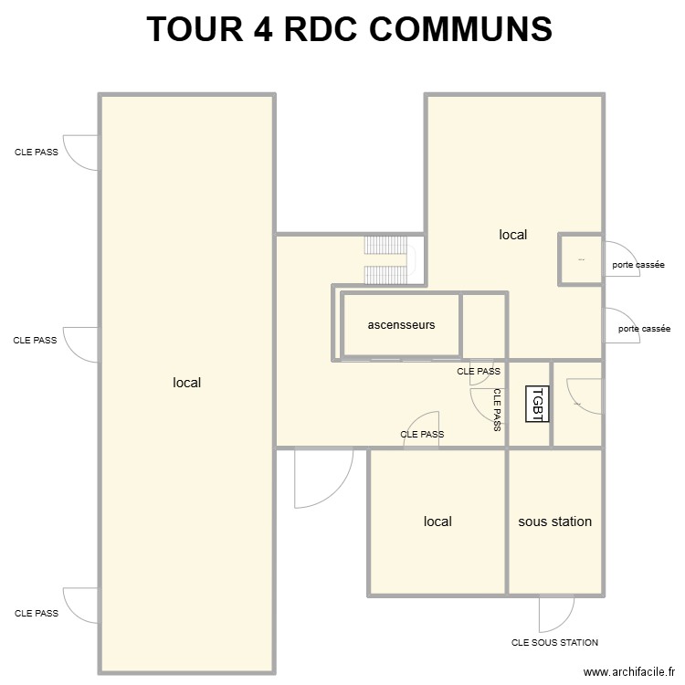 TOUR 4 DIVISION. Plan de 8 pièces et 1622 m2