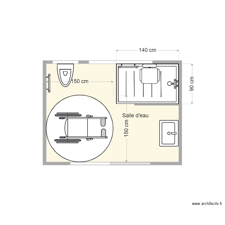 plan après travaux Magueur. Plan de 1 pièce et 7 m2