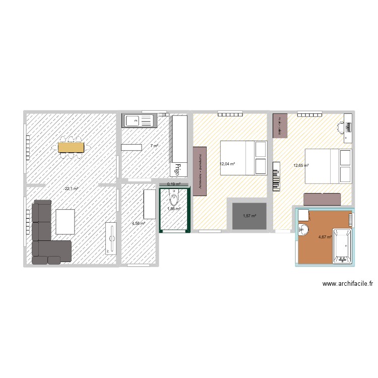 Appartement Rem. Plan de 9 pièces et 67 m2