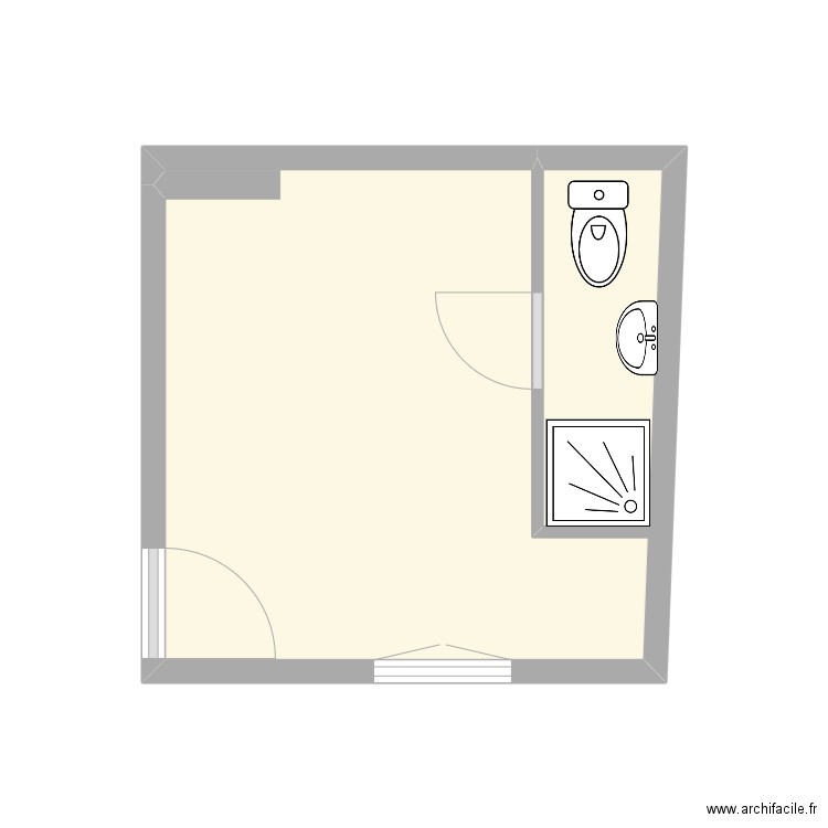 rennes existant. Plan de 1 pièce et 10 m2