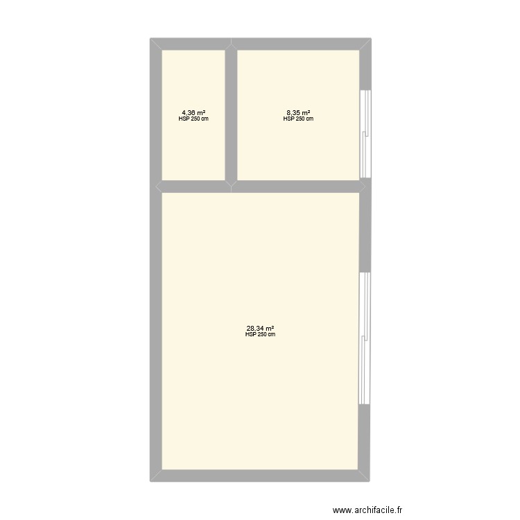 studio L. Plan de 3 pièces et 41 m2