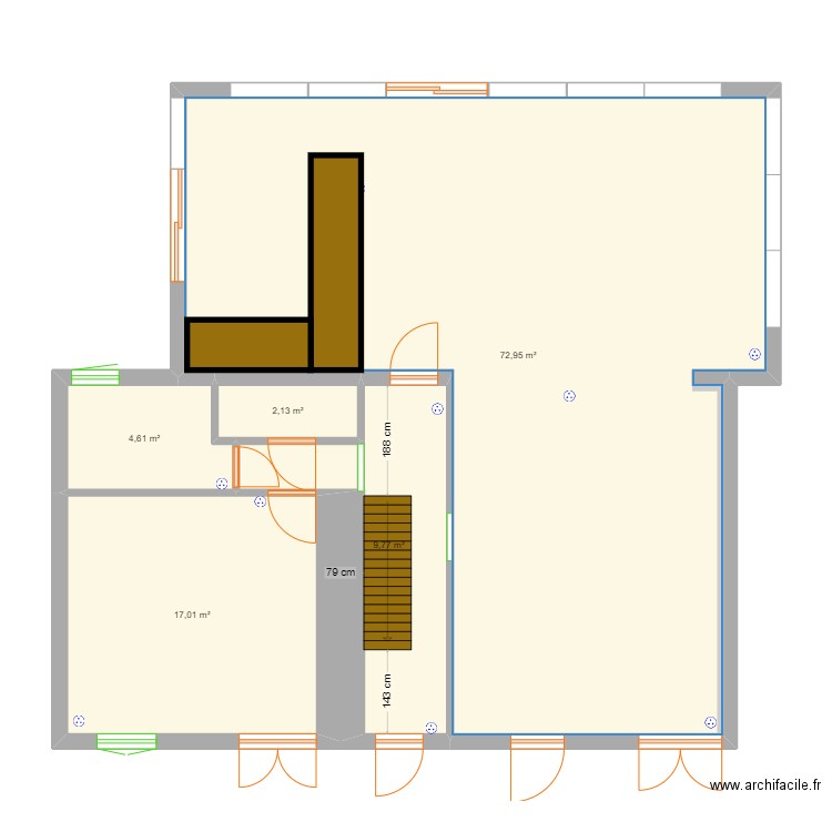 Réno longère_2. Plan de 5 pièces et 106 m2