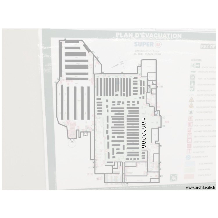 super u. Plan de 2 pièces et 1201 m2