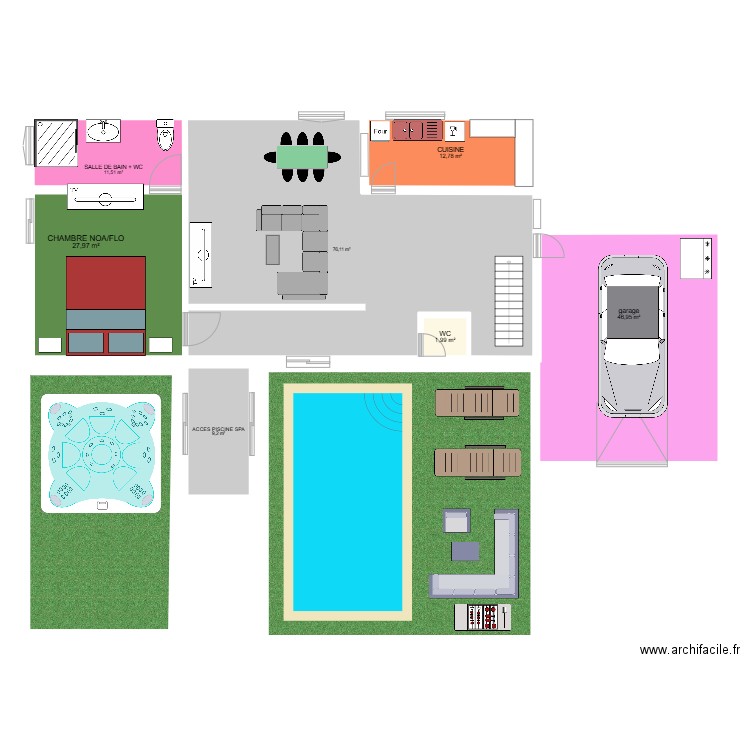 maison noa et flo. Plan de 7 pièces et 187 m2