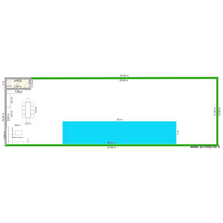 jardin naxos. Plan de 1 pièce et 6 m2