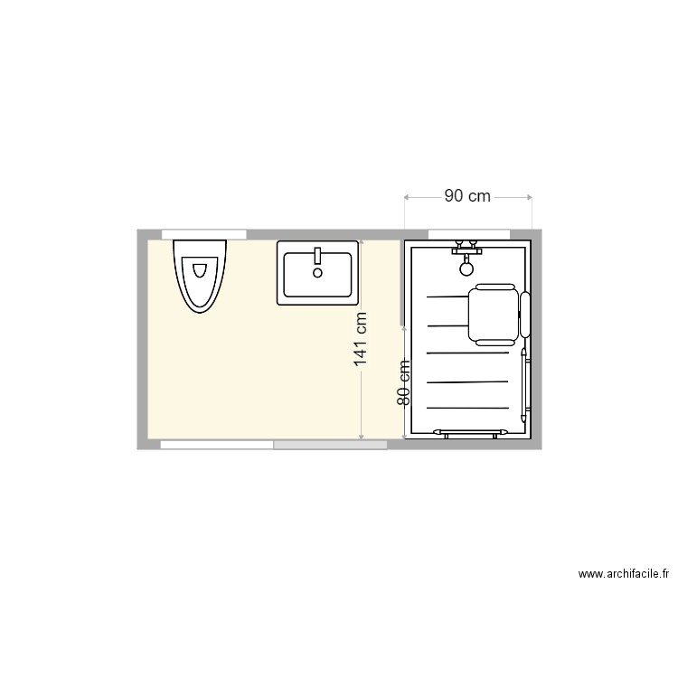 plan après travaux Guquet. Plan de 1 pièce et 4 m2