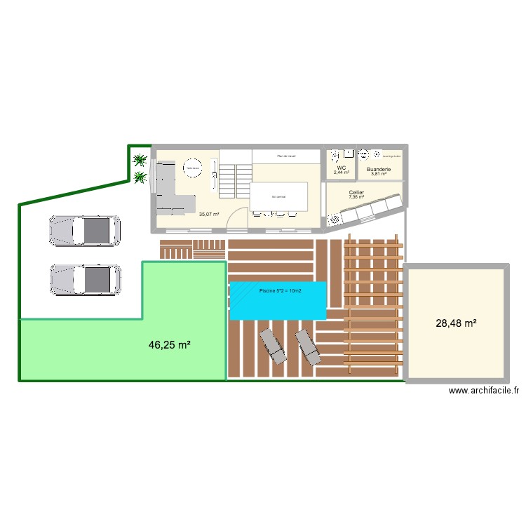 MAISON 4. Plan de 6 pièces et 123 m2