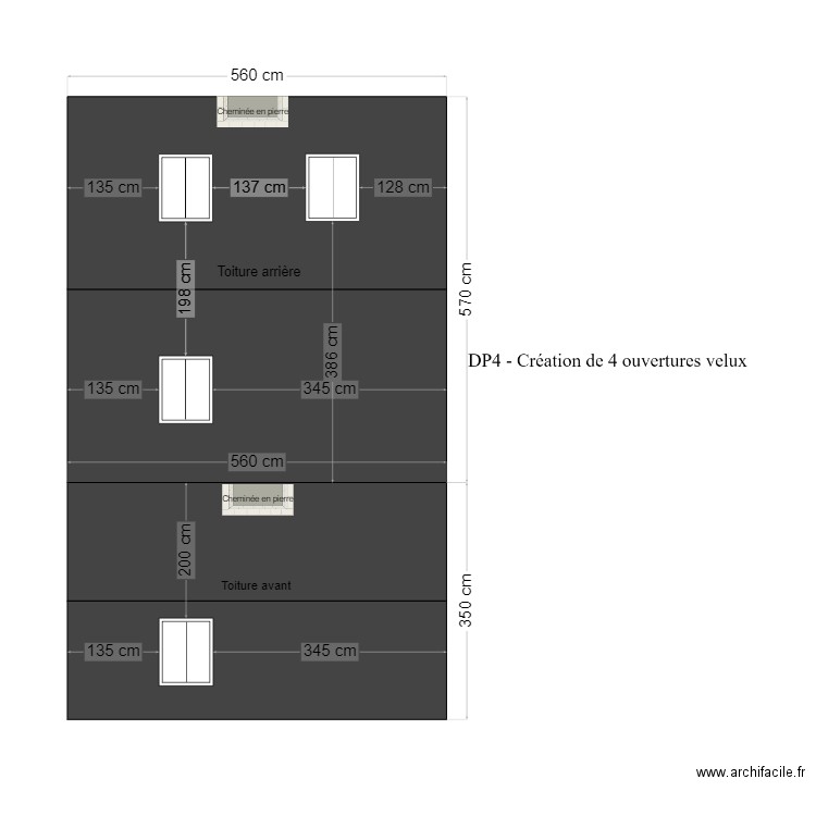 DP4 - Création de 4 ouvertures velux. Plan de 0 pièce et 0 m2