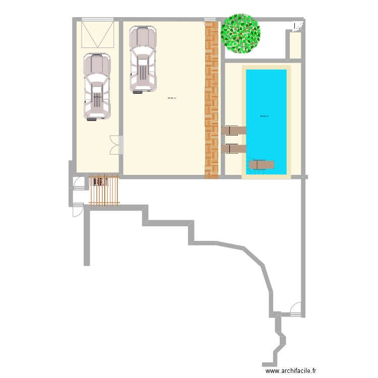 Maison dje. Plan de 3 pièces et 172 m2