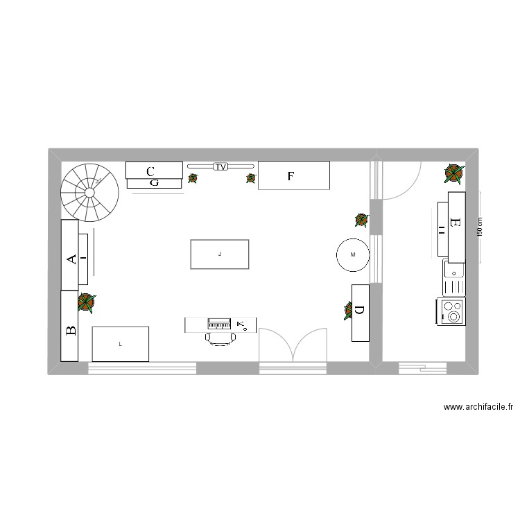 Ex2 p70 2.0. Plan de 2 pièces et 34 m2